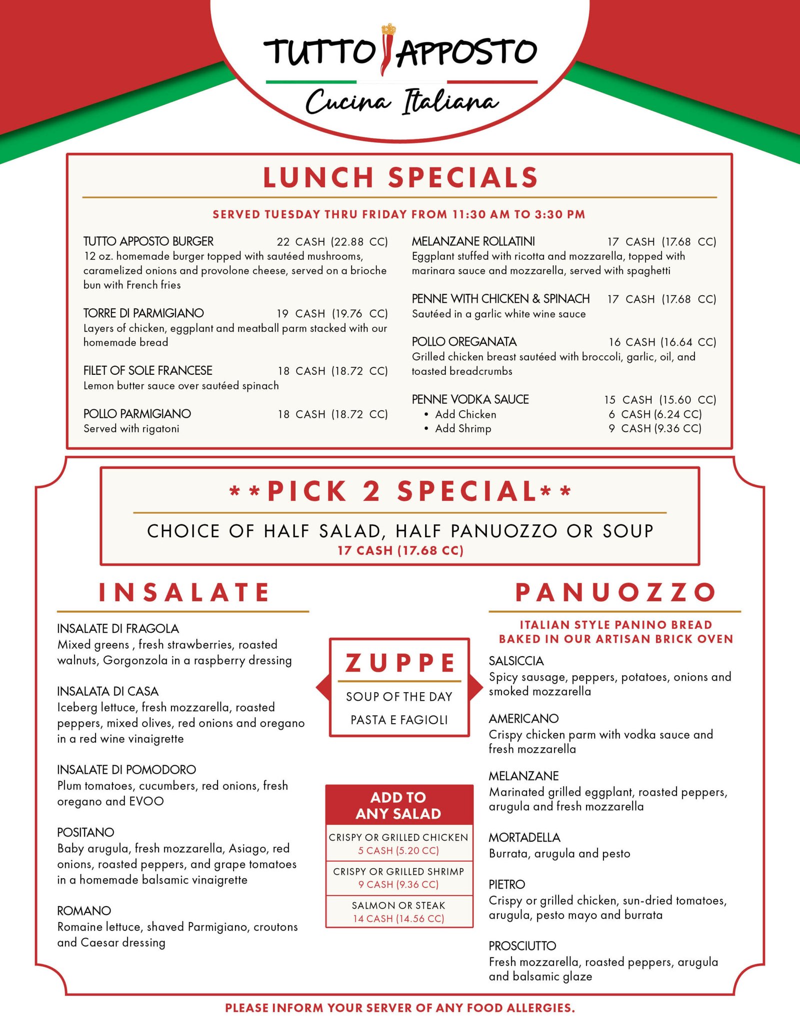 Tuttoapposto Lunchmenu 102424