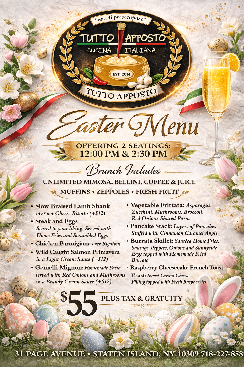 Easter Sunday Brunch at Tutto Apposto