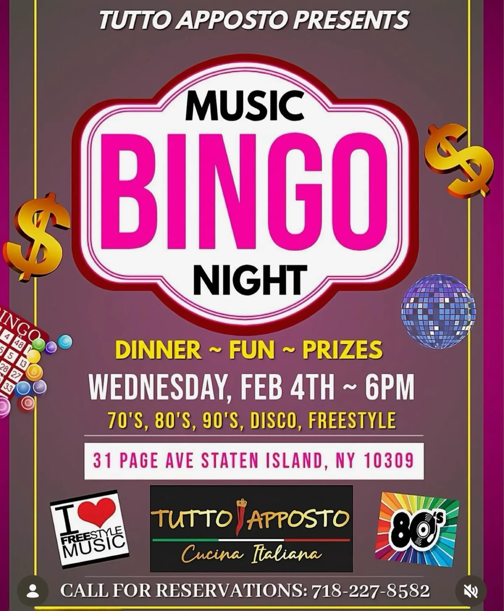 Bingo Night at Tutto Apposto