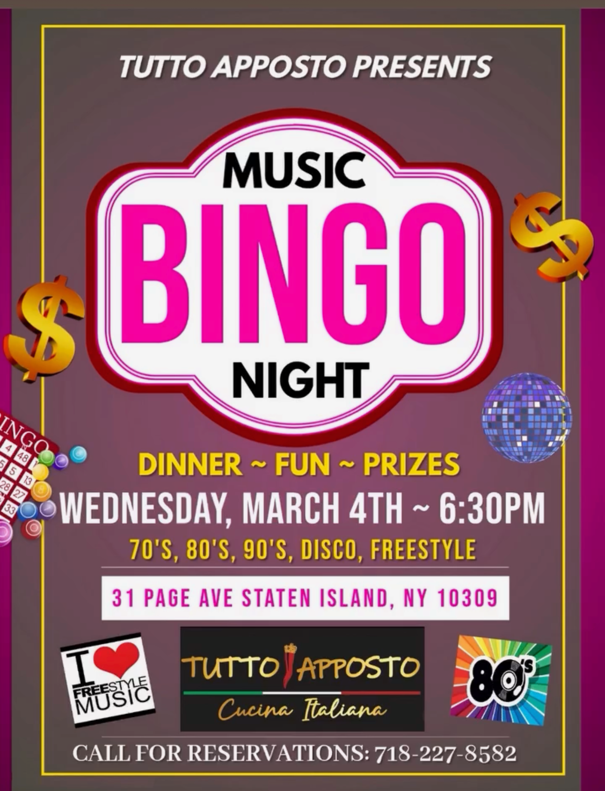 bingo at Tutto Apposto