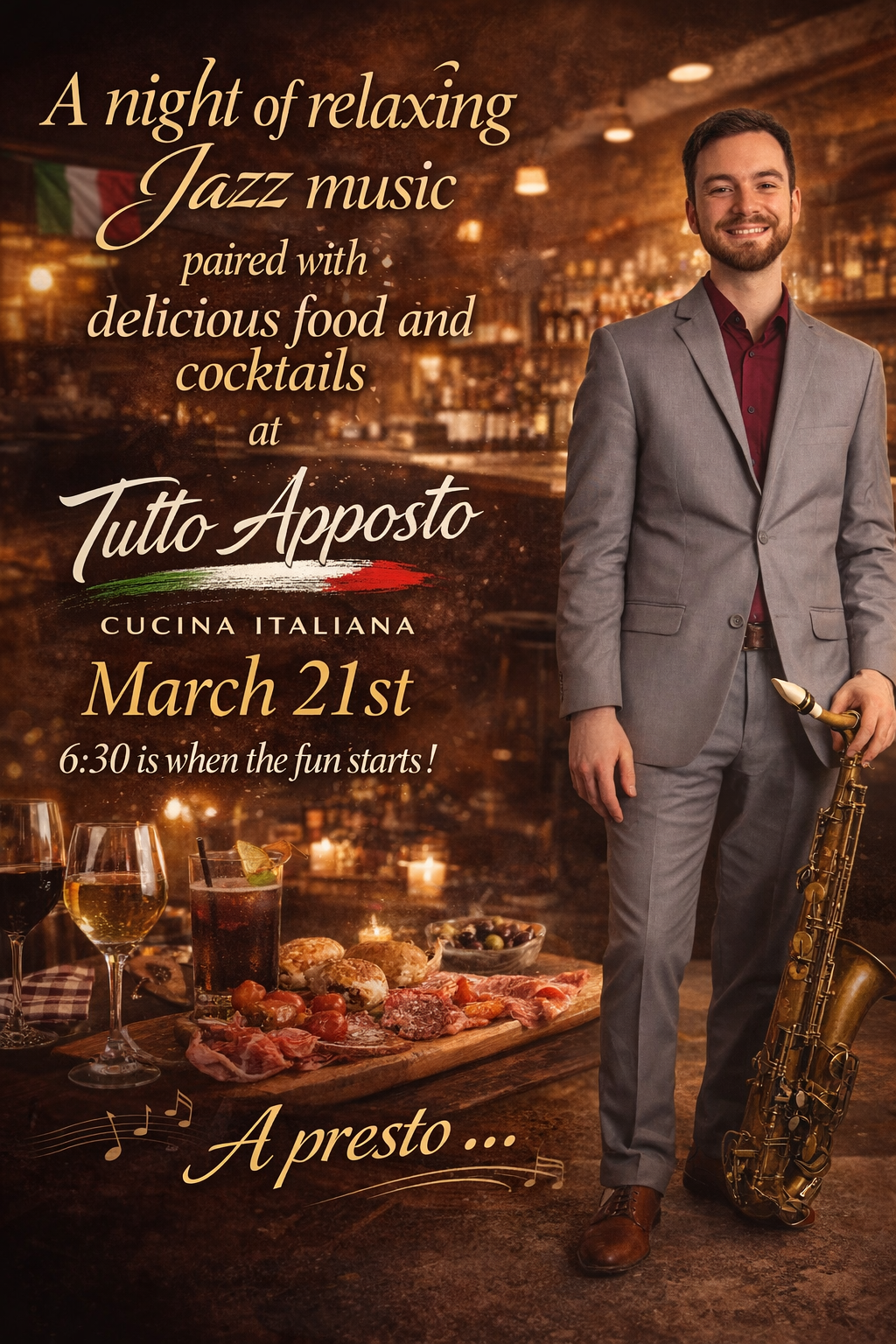 jazz 3/21 Event at Tutto Apposto